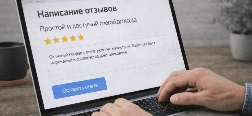 написание отзыва на ноутбуке