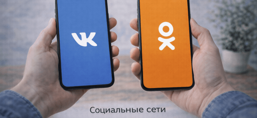 ВКонтакте и Одноклассники на телефоне