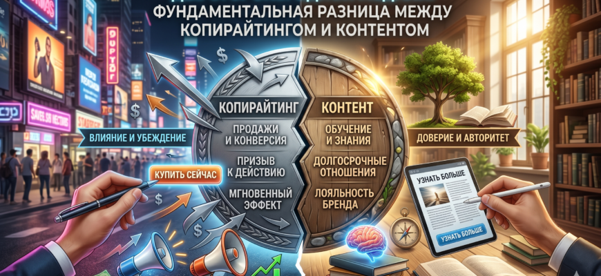 разница между копирайтингом и контентом