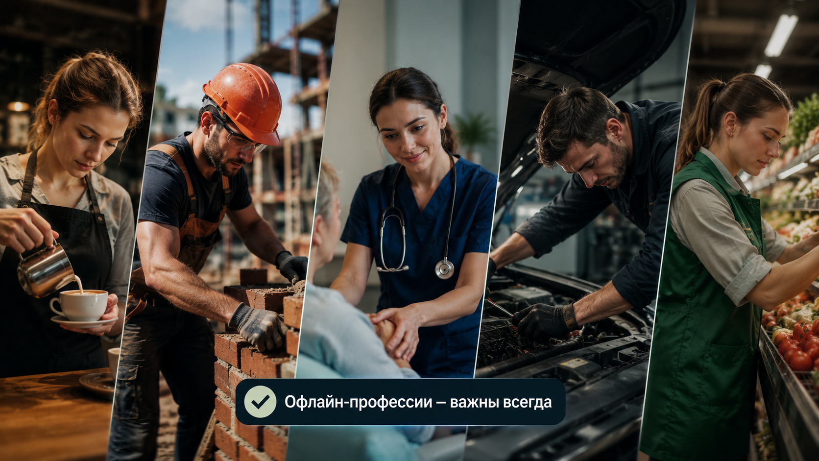 Офлайн-профессии остаются востребованными